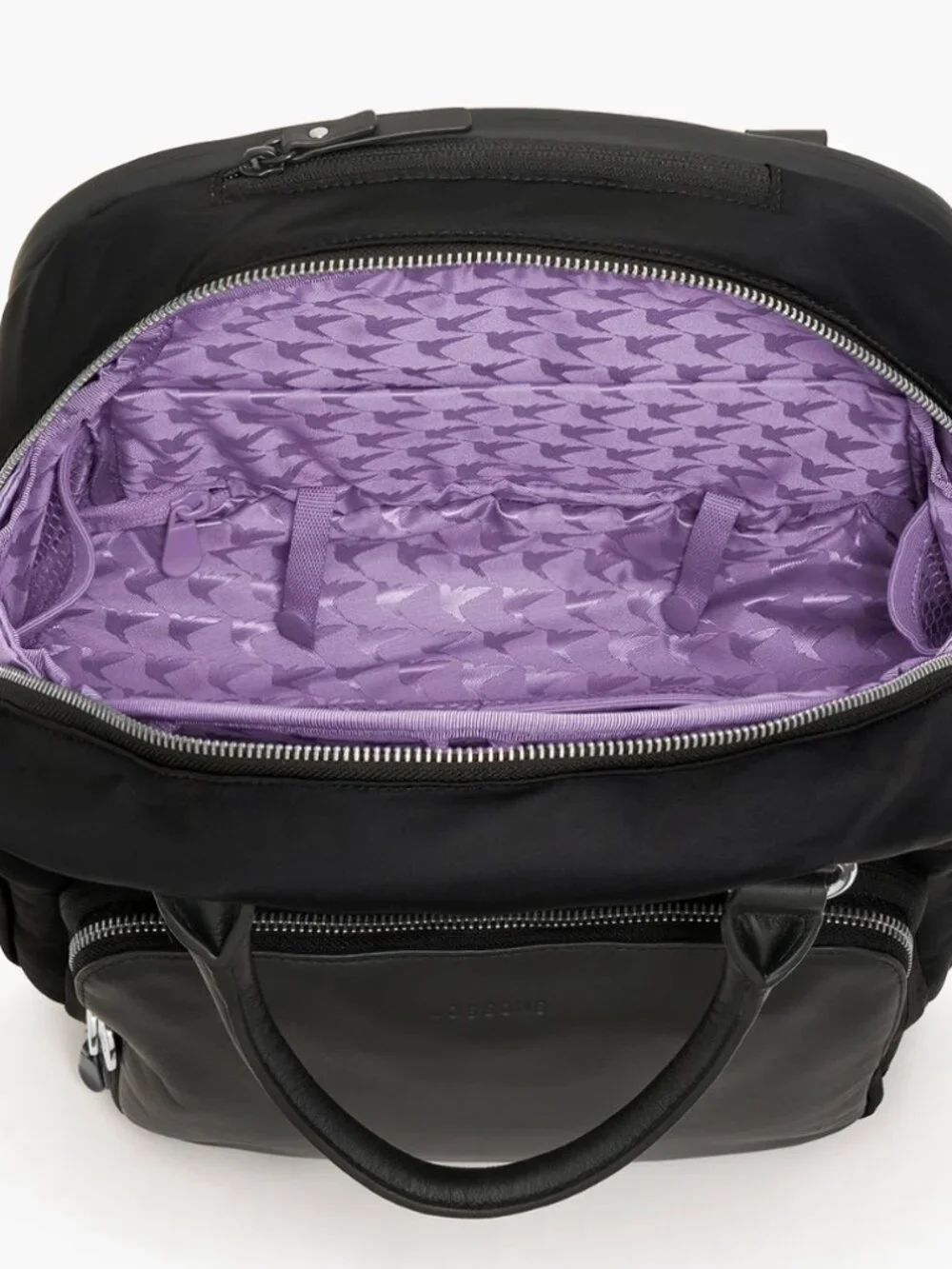 Lo & Sons Rowledge 2 Convertible Laptop Backpack - Black/Purple